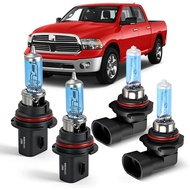 OQSNCV Sesuai untuk Dodge RAM 1500 2500 3500 (2002-2005) Mentol Lampu Depan Halogen, 9007 Lampu Ting