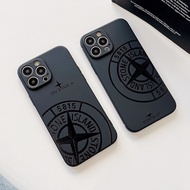 Fashion Photo Frame Black Dark Texture Stone Island Cartoon Frosted Phone Case For iPhone 15 14 13 12 11 Pro Max 13 Mini 14PLUS X XS XR XSNAX 6 8 7 Plus Se2020 Cover