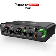 Maono PS22 Professional Audio Interface 24bit/192kHz Dual USB interface for PC&phone, Audio Mixer wi