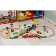  WOODEN TRAIN TRACK SET WITH BATTERY OPERATED TRAIN