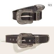 NEX Vintage Adjustable Buckle Waist Belts for Woman Wide Buckle Belt for Cowboy Cowgirl Strap Female