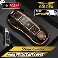 【Mr.Key】   TPU Car Remote Key Case Cover Shell Fob For Porsche Panamera Carman Macann Bobst Cayenne 
