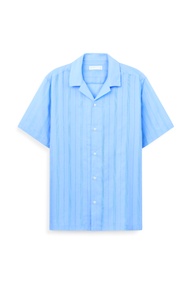 AIIZ (เอ ทู แซด) - AIIZ เสื้อเชิ้ตผู้ชายแขนสั้น ทอลายทาง AIIZ Mens Stripe Short Sleeve Shirt