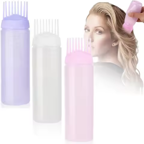 1/2/4pcs Hair Dye Refillable Bottle Comb Professional Salon Hair Oil Applicator Bottles Plastic Disp
