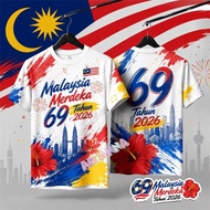 2026 Malaysia 69th Independence Day T shirt full sublimation quick dry Jersey Oversized Streetwear M