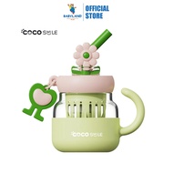 Cocosmile 8313 Coco Flower Desktop Straw Glass Cup 800ml - Green