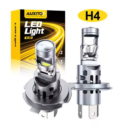 AUXITO 2Pcs H4 LED Projector Mini Car Headlights Bulbs 6500K H4 9003 LED Mini Lens Projector Headlam