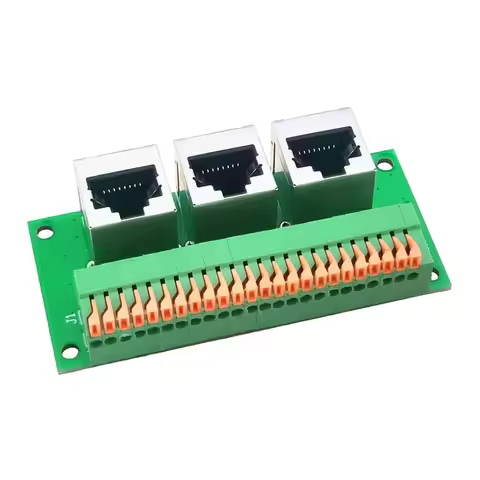 RJ45 Female Breakout Board,Solderless RJ45 to 8Pin Quick Spring Terminal,Three Ways RJ45 Female Conn