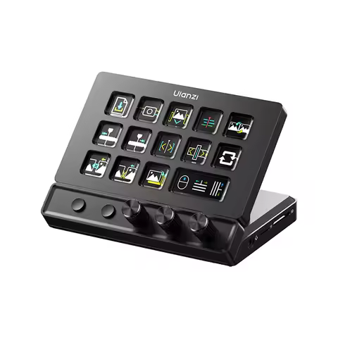 Ulanzi D200X 8 in 1 Stream Deck Keyboard 14 LCD Keys Stream Controler for Video Editing Game Live Co