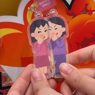 Creative Gossip Girl Acrylic Keychain Cute Illustrator Keyring Bag Pendant Funny Gift