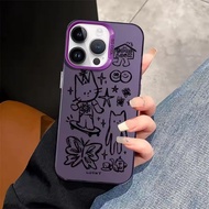 Cartoon Sketch Kitten Phone Case For iPhone 17 16 15 14 13 12 11 Pro Xs Max Plus Air Mini XR X 17e 1