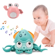 Growinlove Baby Crawling Toy Musical Interactive Crawling Octopus Toy with Music, LED Light Up and A