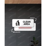 CLEAN AREA WRITING 22X8 CM CLEAN AREA STICK SIGN/ CLEAN AREA WALL STICKER/