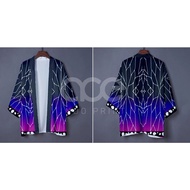 Fullprint Kimono Haori Casual Unisex Anime Custom Kimetsu no Yaiba Black Shinobu Kochou Black