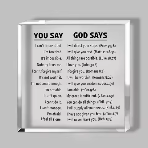 1pc Baptism Bible Verse Christian Gift Acrylic Sign Decoration Decoration Plaque Desk Office Home Li