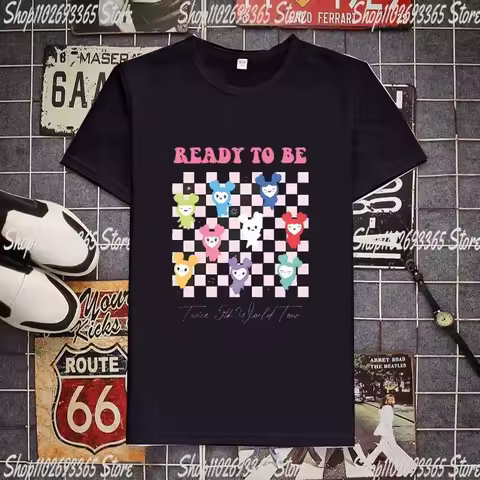 Kpop Twice Lovely T-shirt Short Sleeve Ready To Be Album Photo Printing Tshirt for Women TZUYU SANA