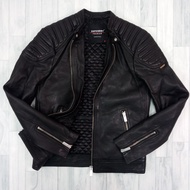 A Must-Have For Playing Bands~Superdry Leather Jacket Long-Sleeved Dark Pocket Extremely Dry Genuine