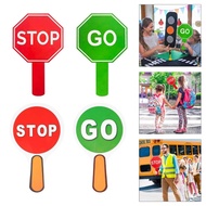 10PCS Pack Handheld Stop and Go Sign Reversible Crossing Guard Stop Sign