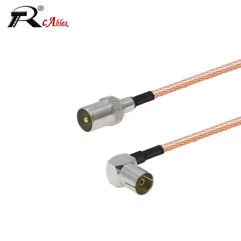 RG179 Coax Cable IEC PAL DVB-T TV Male/Female to TV Female90° Plug Connector Cable RF Coaxial Extens