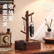 Anti-dust Layered Tray Entrance Home Desktop Key Desk Sundries Wooden Organizing Box Entrance Storag