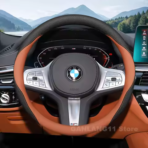 Leather Car Steering Wheel Cover For BMW x1 u11 X2 u10 X3 g45 X5 X6 X7 M4 320i ix1 g20 f70 i4 serie 