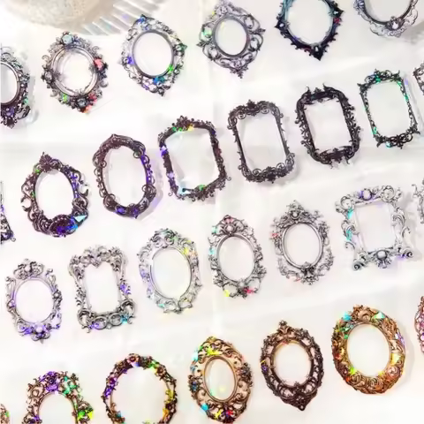 1Roll 2M Gem Secret Language Series Tape PET Transparent Border Handbook Background Adhesives Materi