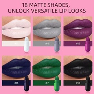 18 Color Halloween Lipstick Black Velvety Long Lasting Matte Waterproof Lipstick Liquid E8q0