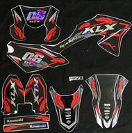 Decal KLX 150 BF Hitam Merah Hologram