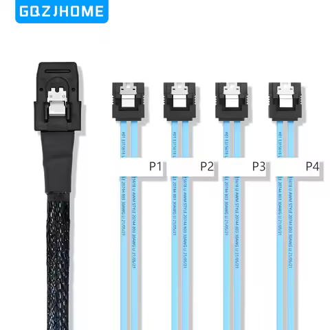 Mini SAS Cable SFF-8087 to SATA Mini SAS Breakout Cable SFF8087 to SATA Mini-SAS to 4X SATA SAS to S