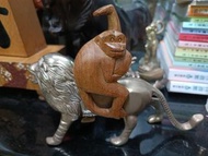 銅雕 獅 木雕猴