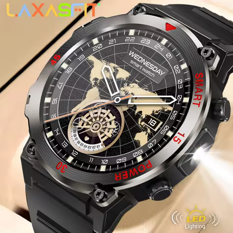 New Smart Watch 1.52 Inch HD Screen Sport LED Flashlight Heart Rate Fitness Tracker Bluetooth Call S