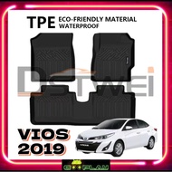 DSTWEI TPE Car Mat Car Carpet Karpet Kerete TPE compatible for TOYOTA VIOS 2019-2022 Carmat Car Floo