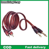 ho 1.5M Cable, Dual RCA Male to Dual 6.35mm 1/4 inch Male Mixer Audio Cable  living