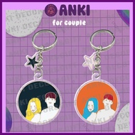 Cute double bag keychains, transparent mica keychains, meaningful gifts, CNY gifts, birthday gifts, 