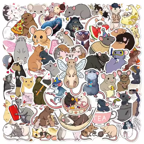50/100 Pcs Cartoon Funny Rat Stickers School DIY Game for Suitcase Notebook Skate Cup Removable Wate