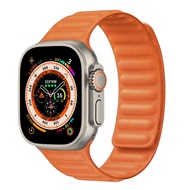 สายนาฬิกา FineWoven ใหม่สำหรับนาฬิกา Apple อัลตร้า2สาย49มม. ผู้หญิงผู้ชายสายนาฬิกา Apple Watch 44มม. 40มม. 45มม. 41มม. นาฬิกาข้อมือลูปแม่เหล็กแท้ IWatch Series 9 8 SE 7 6 5 4 Ultra