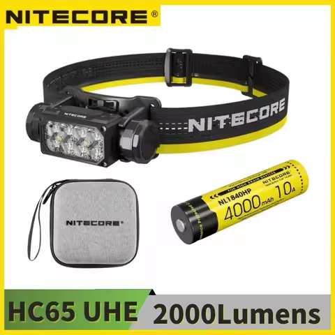 Nitecore HC65UHE 2000 Lumen Heavy Duty Metal Headlamp, USB-C Rechargeable with White, Red, and Readi
