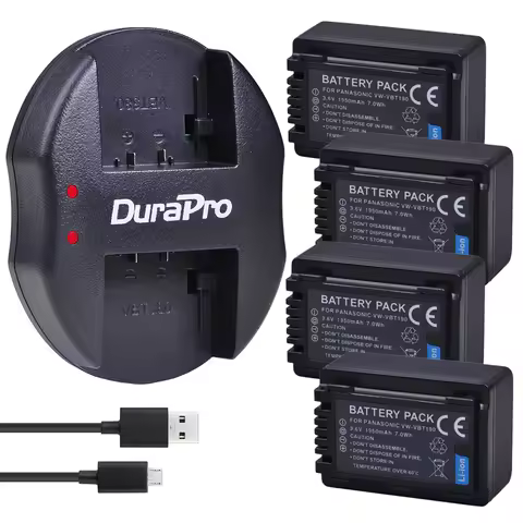 1950mAH VW-VBT190 VW VBT190 Battery + Charger for Panasonic HC-V110 HC-V130 HC-V160 HC-V180 HC-V201 