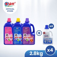 [Laundry Bundle] Yuri-matic® Laundry Liquid Detergent 2.8Kg x4 + Laundry Disinfectant 1L x4