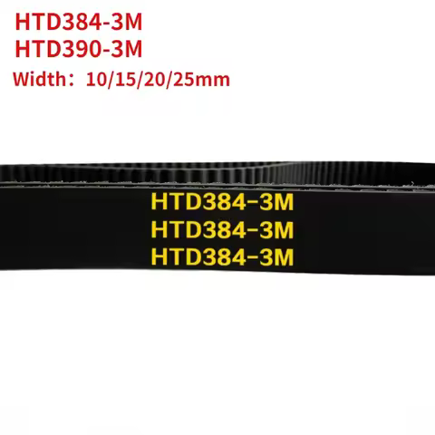 Arc HTD 3M Timing belt C=384 390 width 10-25mm Teeth128 130 HTD3M synchronous pulley 384-3M 390-3M
