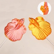 Fun Long Pole Teasing Fish Stick Colorful Fish Shaped Betta Training Wand Resin Simulation Betta Sti
