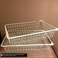 白色收納金屬籃(x2) （置物架/ikea homeless style)