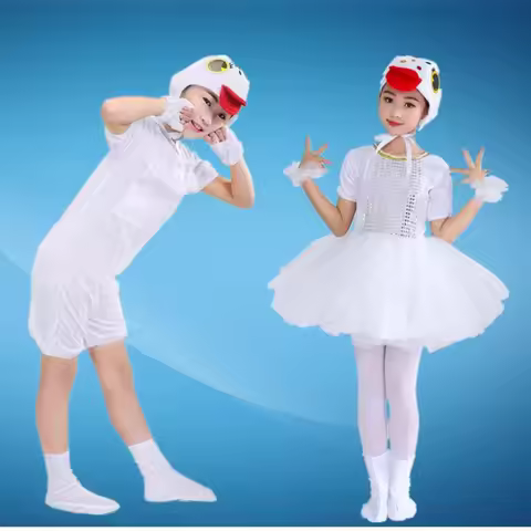 White Duck and Goose Cosplay Outfit Animal Costume Duck Dancing Cute Clothes Ugly Duckling Goose Clo