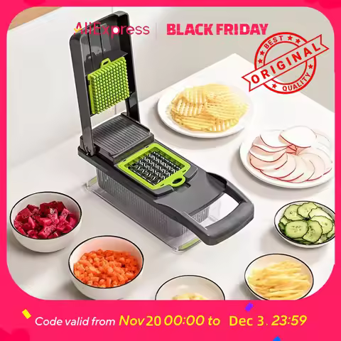 22 In1 Kitchen Vegetable Chopper Multifunctional Fruit Food Shredded Cutter Slicer With Container Bo