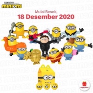Happy meal MINION RISE OF GRU batch 2 2020 complete set mcdonald gold