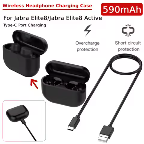 590mAh Earphone Charger Box Type-C Replacement Charging Case with LED Indicator Charger Case for Jab