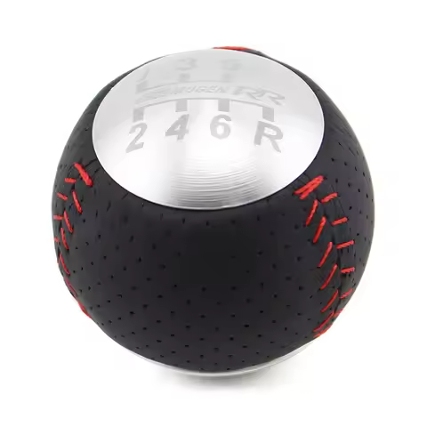 JDM Mu gen RR 5/6 Speed Leather gear shift knob for HONDA CRZ Type R Civic FA5 FG2 SI BLACK&SILVER