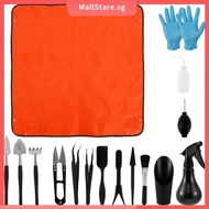 Repotting Mat with 14 Mini Garden Tools Waterproof Potting Tray Foldable Plant Potting Soil Mat Tray Portable Square Gardening Mat Succulent Tools Kit SHOPSKC3652