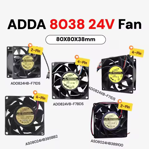 for ADDA 80x80x38mm 24V Dual Ball 80mm Cooling Fan AD0824HB-F71DS AS08024HB389100 AD0824XB-F71DS AD0