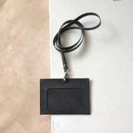 識別證卡套+頸帶_橫式_雙卡層_黑